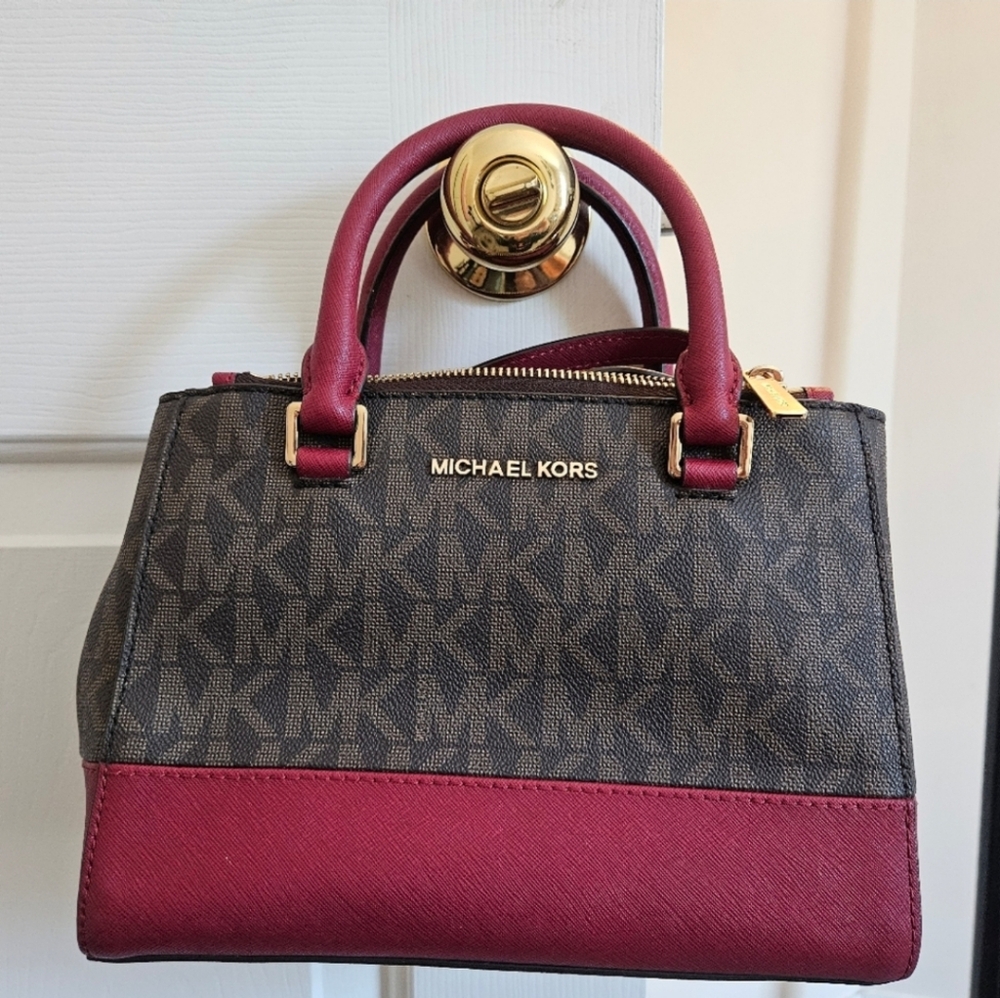 Michael Kors Satchel - Burgundy and Brown